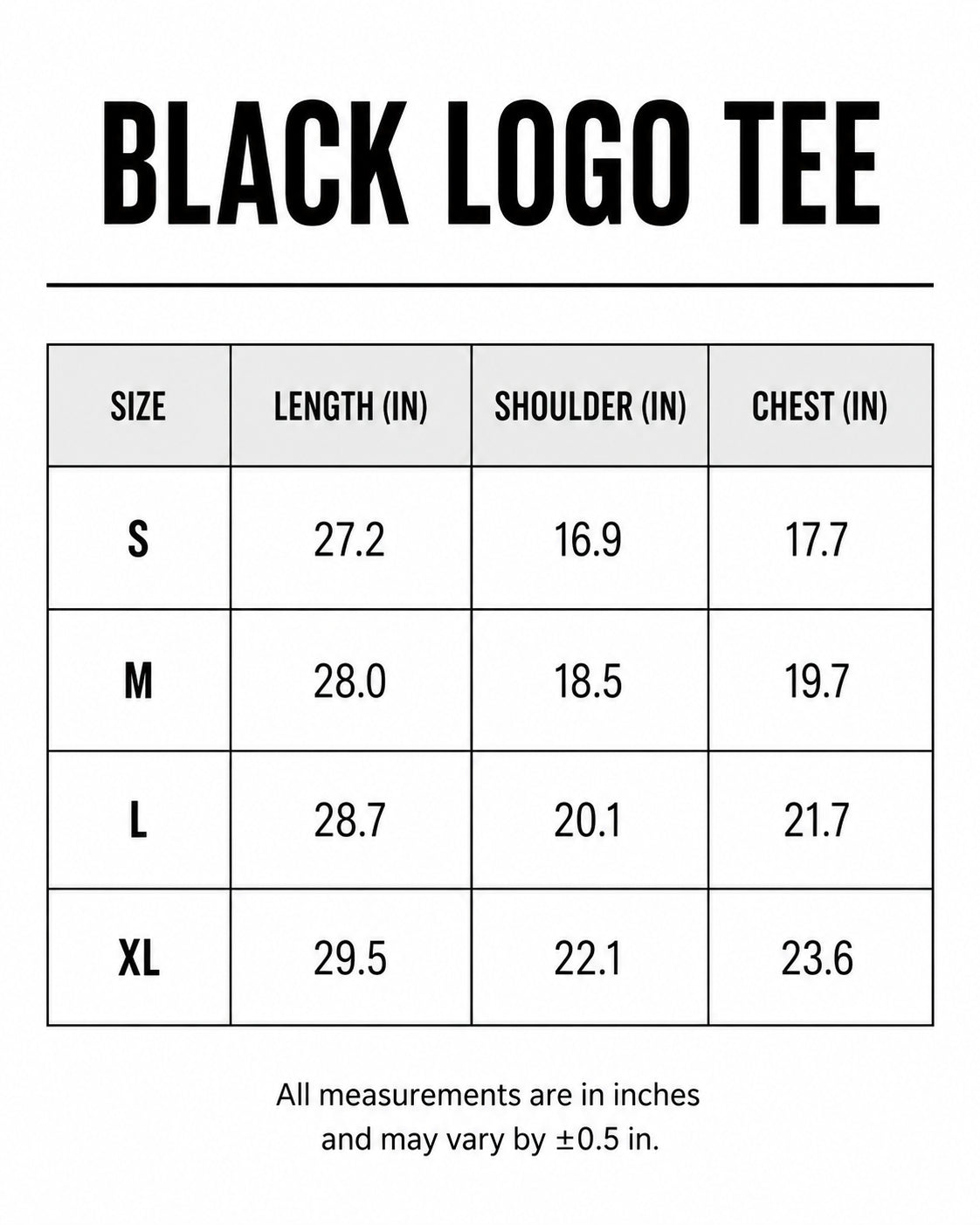 BLACK LOGO TEE